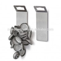 Custom brush stainless steel wall mount bottle opener with magnet