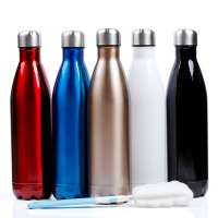 Vacuum Stainless Steel Water Bottle Double Wall Insulated Thermos Clean Brush